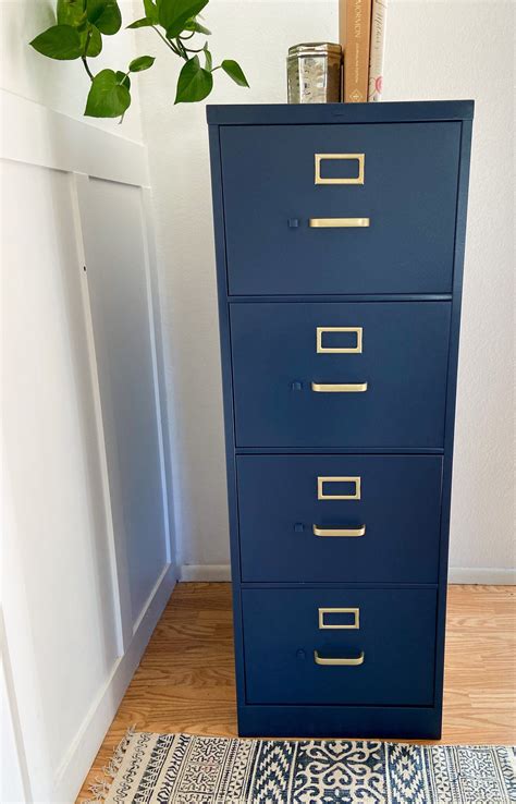 blue metal file cabinets